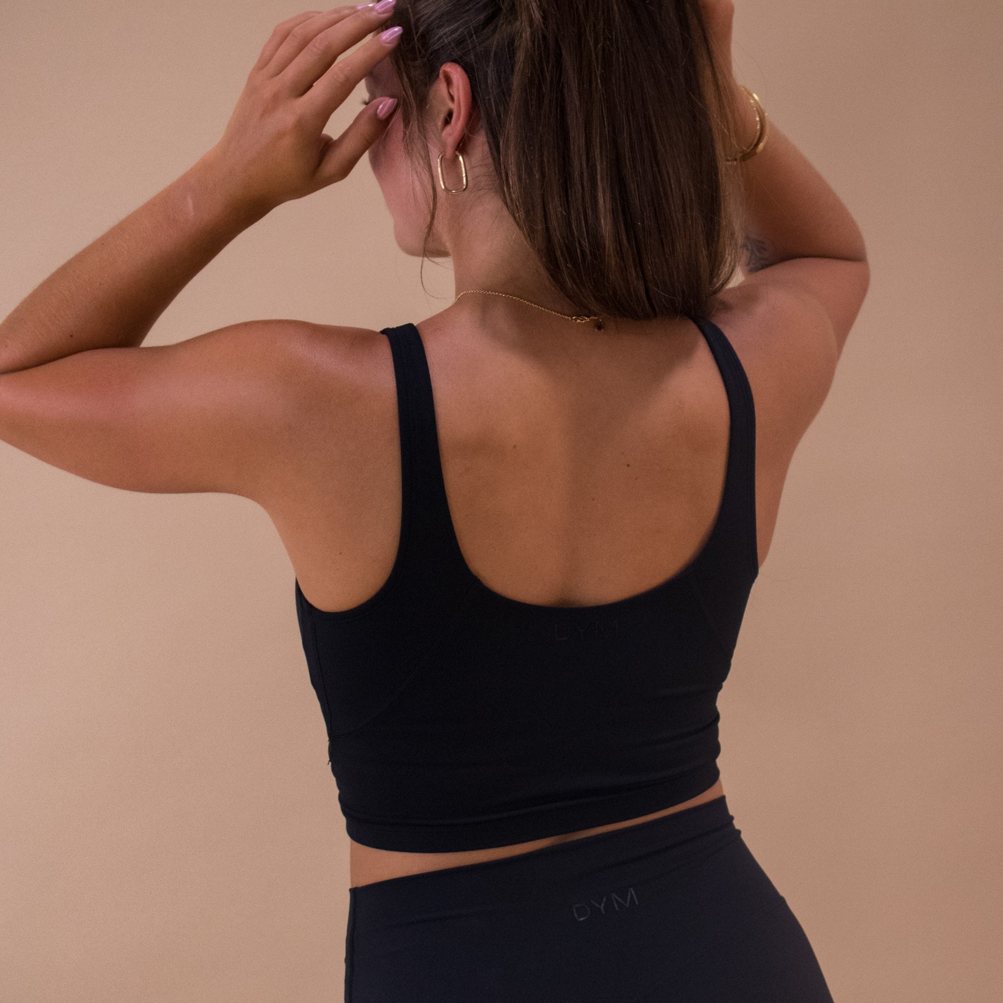 Flex V-Neck Bra with Scoop Back | A-D+ cup | Medium Support | Black