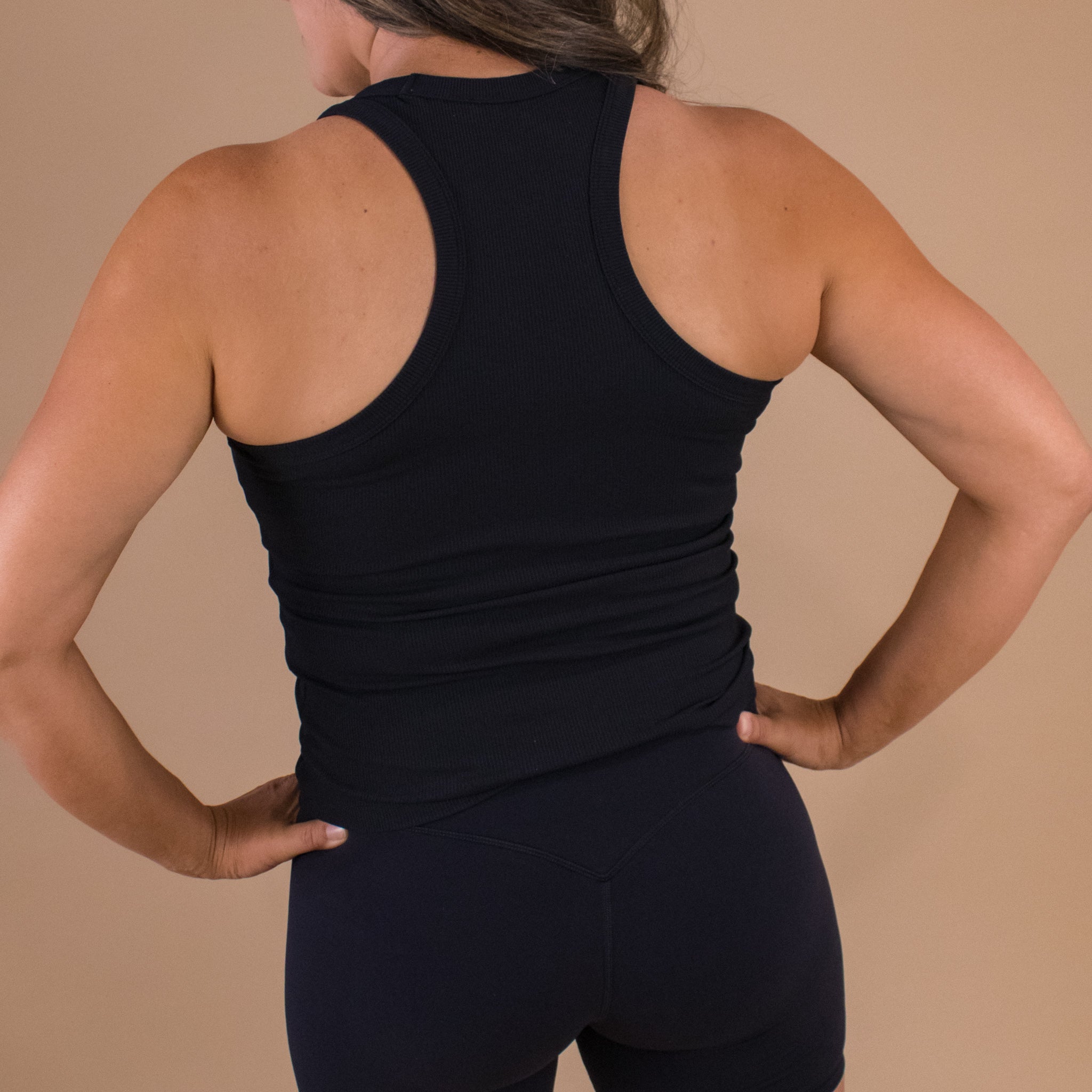 Classic Ribbed Full Length Tank | Black