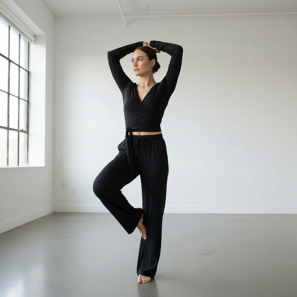 Cloud Nine Wrap Top | Black