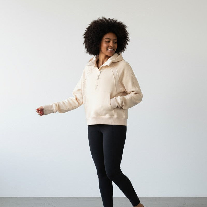 Cozy Up Funnel Neck 1/2 zip Hoodie | SALE